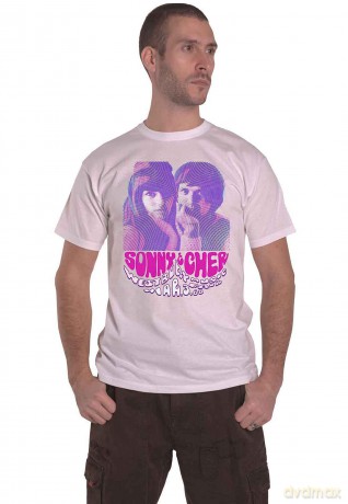 Sonny & Cher: Unisex T-Shirt: Westbury Music Fair (White) (Small)