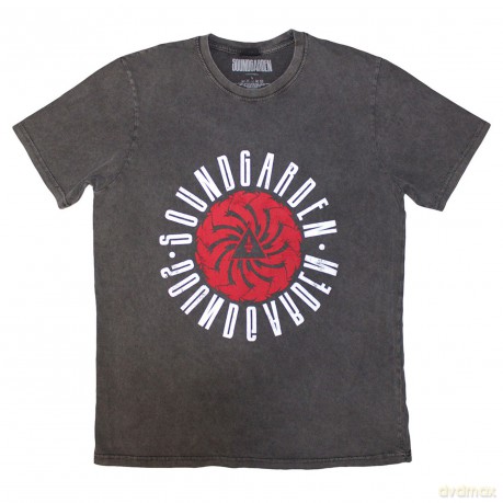 Soundgarden: Unisex Stone Wash T-Shirt: Circle Logo (Charcoal Grey) (X-Large)
