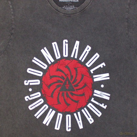 Soundgarden: Unisex Stone Wash T-Shirt: Circle Logo (Charcoal Grey) (X-Large)