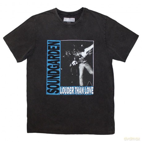 Soundgarden: Unisex Stone Wash T-Shirt: Louder Than Love (Charcoal Grey) (Large)