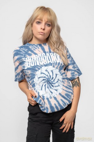 Soundgarden: Unisex T-Shirt: Logo Swirl (Blue) (Wash Collection) (X-Large)