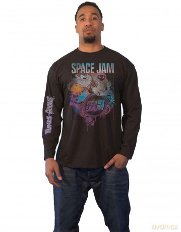Space Jam: Unisex Long Sleeve T-Shirt: SJ2: Ready 2 Jam (Black) (Small)