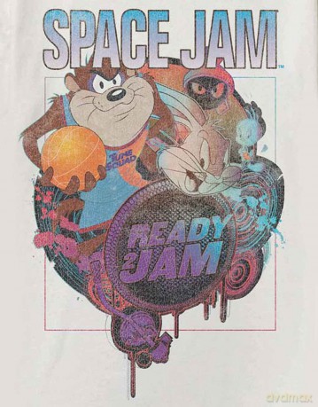 Space Jam: Unisex T-Shirt: SJ2: Ready 2 Jam (White) (X-Large)