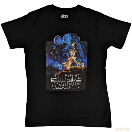 Star Wars: Unisex T-Shirt: A New Hope Poster (Black) (Medium)