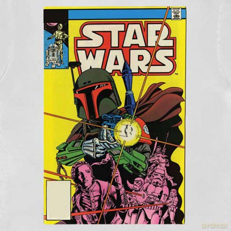 Star Wars: Unisex T-Shirt: Boba Fett Comic Cover (White) (Small)