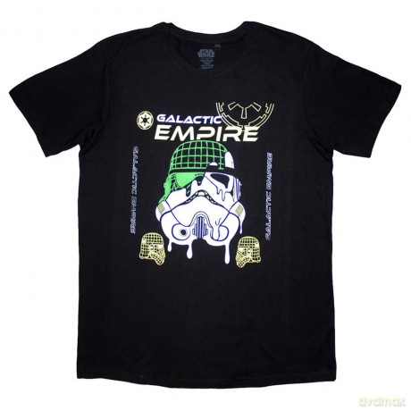 Star Wars: Unisex T-Shirt: Galactic Empire Melted Mask (Black) (Small)