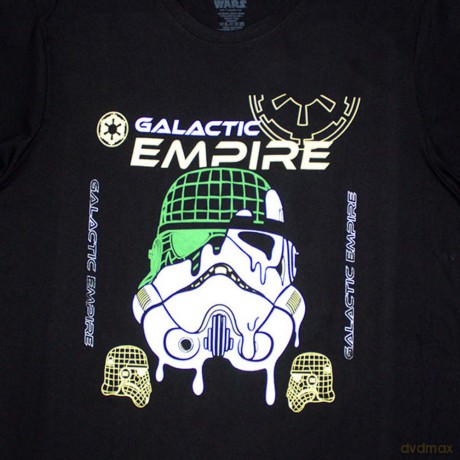 Star Wars: Unisex T-Shirt: Galactic Empire Melted Mask (Black) (Small)