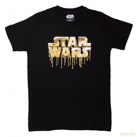 Star Wars: Unisex T-Shirt: Gold Drip Logo (XX-Large)