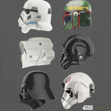 Star Wars: Unisex T-Shirt: Helmet Profiles (Charcoal Grey) (Small)