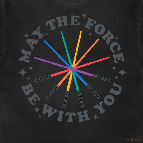 Star Wars: Unisex T-Shirt: Rainbow Sabers (Black) (Small)