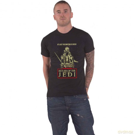 Star Wars: Unisex T-Shirt: Return Of The Jedi Waiting Is Over (Black) (Small)