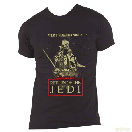 Star Wars: Unisex T-Shirt: Return Of The Jedi Waiting Is Over (Black) (Small)