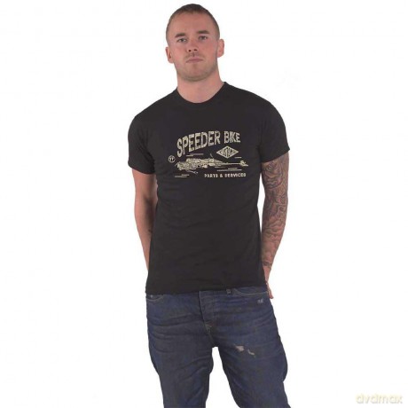 Star Wars: Unisex T-Shirt: Speeder Bike (Black) (Small)