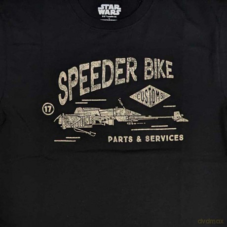 Star Wars: Unisex T-Shirt: Speeder Bike (Black) (Small)