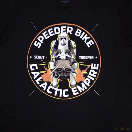 Star Wars: Unisex T-Shirt: Speeder Bike Galactic Empire (Black) (Small)