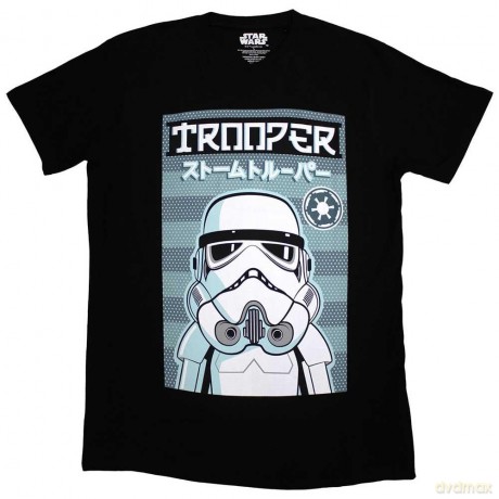 Star Wars: Unisex T-Shirt: Trooper Japanese (Black) (Small)