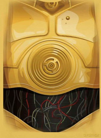 Star Wars: Unisex Tee: C-3PO Chest (Medium)
