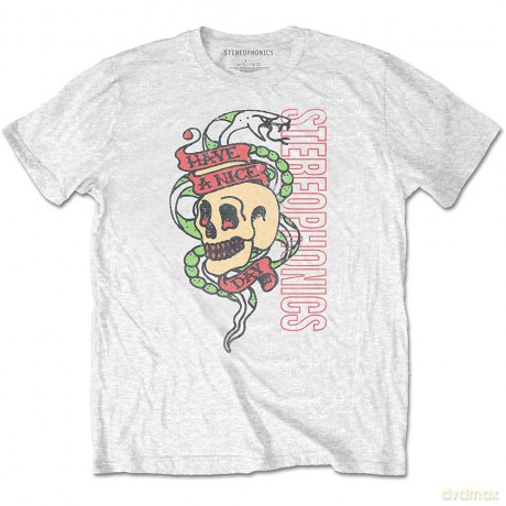 Stereophonics: Unisex T-Shirt: Have A Nice Day Snake (White) (Large)
