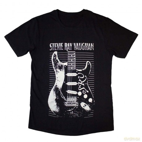 Stevie Ray Vaughan: Unisex T-Shirt: Guitar (Black) (Medium)