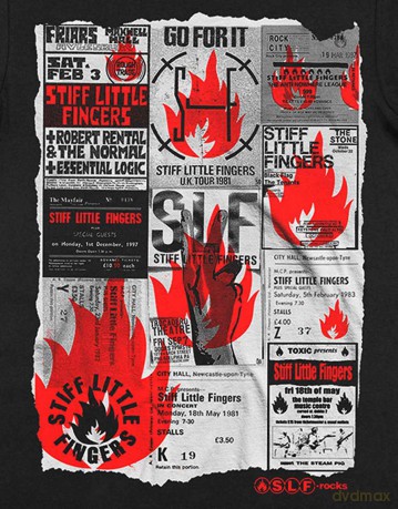 Stiff Little Fingers: Unisex T-Shirt: Flyer (Black) (X-Large)