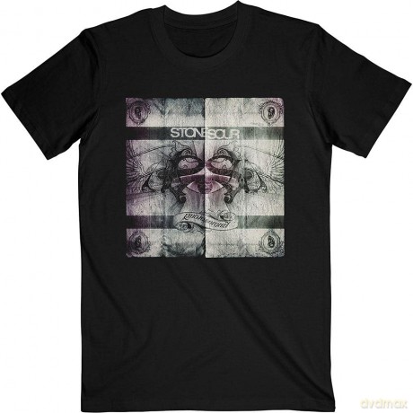 Stone Sour: Unisex T-Shirt: Audio Secrecy Square (Black) (Back Print) (Medium)