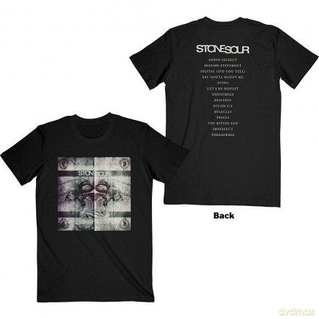 Stone Sour: Unisex T-Shirt: Audio Secrecy Square (Black) (Back Print) (X-Large)