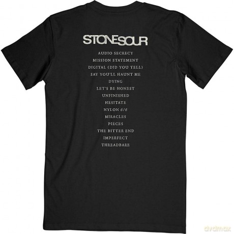 Stone Sour: Unisex T-Shirt: Audio Secrecy Square (Black) (Back Print) (X-Large)