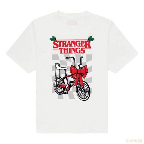 Netflix: Stranger Things Unisex T-Shirt: Christmas Bike (White) (Small)