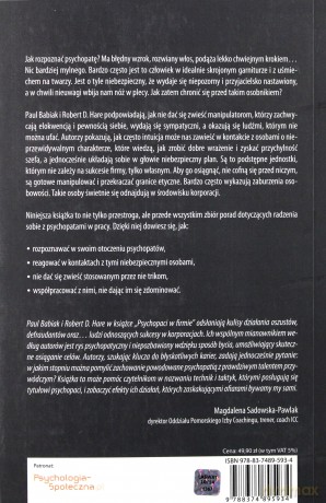 Psychopaci w firmie - Hare Robert, Babiak Paul [KSIĄŻKA]