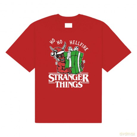 Netflix: Stranger Things Unisex T-Shirt: Ho Ho Hellfire (Red) (Medium)