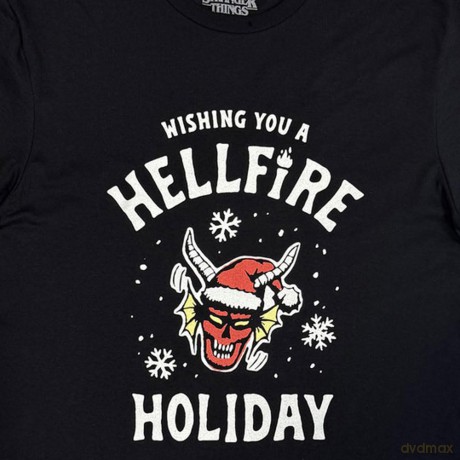 Netflix: Stranger Things Unisex T-Shirt: Wishing You A Hell Fire (Black) (XX-Large)