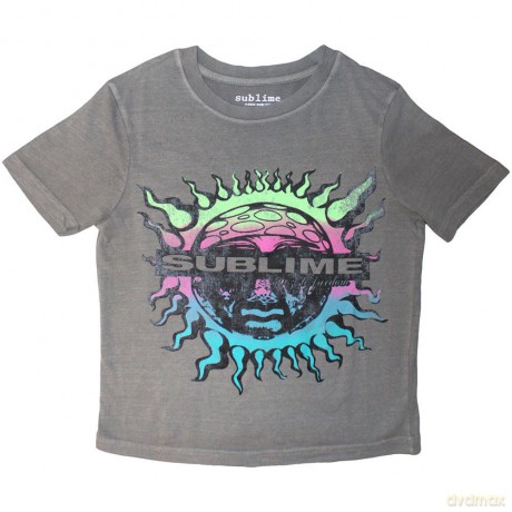 Sublime: Ladies Crop Top: Gradient Sun (Grey) (Large)