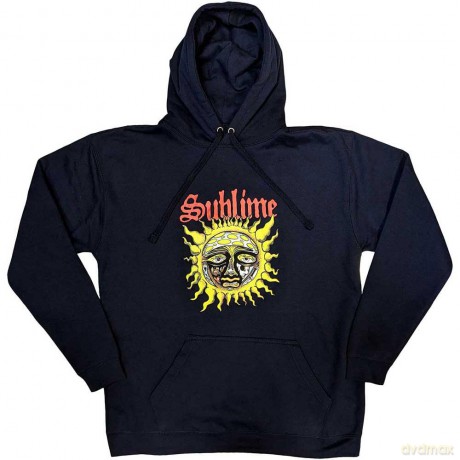 Sublime: Unisex Pullover Hoodie: Yellow Sun (Navy Blue) (Large)