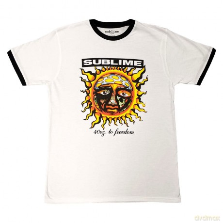 Sublime: Unisex Ringer T-Shirt: 40oz. To Freedom (White) (Medium)