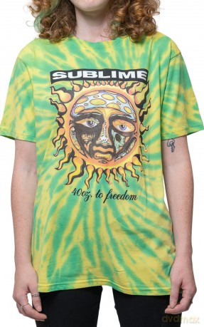 Sublime: Unisex T-Shirt: 40oz To Freedom (Green) (Wash Collection) (Large)