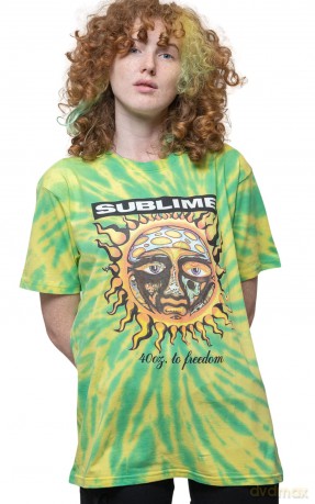 Sublime: Unisex T-Shirt: 40oz To Freedom (Green) (Wash Collection) (Small)