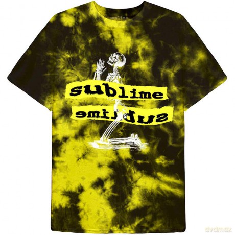 Sublime: Unisex T-Shirt: Praying Skeleton (Yellow) (Wash Collection) (X-Large)