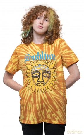 Sublime: Unisex T-Shirt: Sun Face (Orange) (Wash Collection) (Large)