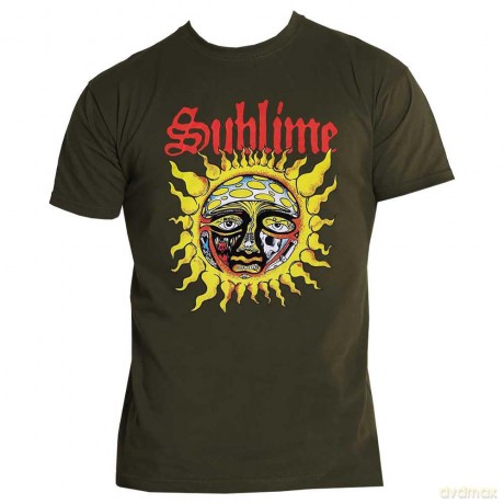 Sublime: Unisex T-Shirt: Yellow Sun (Green) (Small)