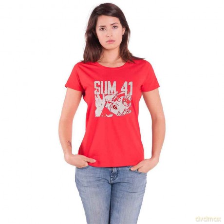 Sum 41: Ladies T-Shirt: Embrace (Red) (Ex-Tour) (Large)