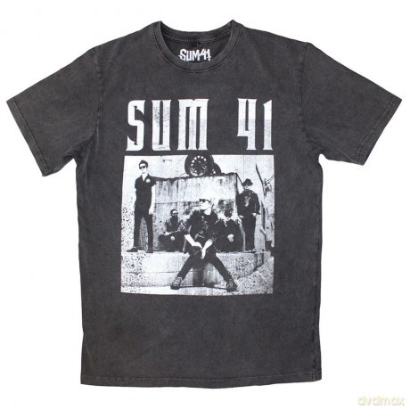 Sum 41: Unisex Stone Wash T-Shirt: Box Photo (Charcoal Grey) (Small)