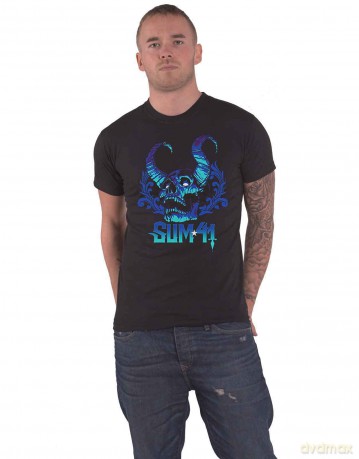 Sum 41: Unisex T-Shirt: Blue Demon (Black) (Back Print) (Large)