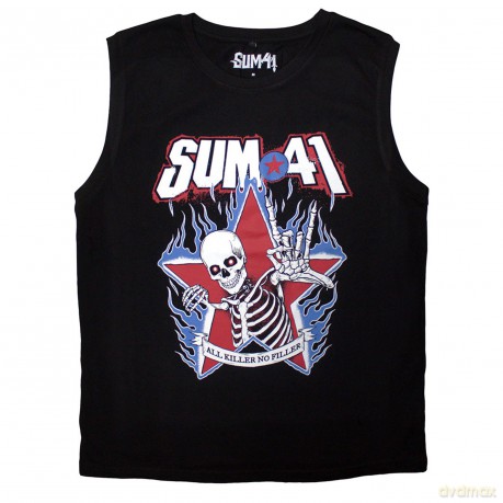 Sum 41: Unisex Tank T-Shirt: All Killer No Filler Skeleton (Black) (Medium)