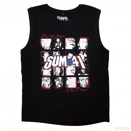 Sum 41: Unisex Tank T-Shirt: All Killer No Filler Tracklist (Black) (Back Print) (Small)