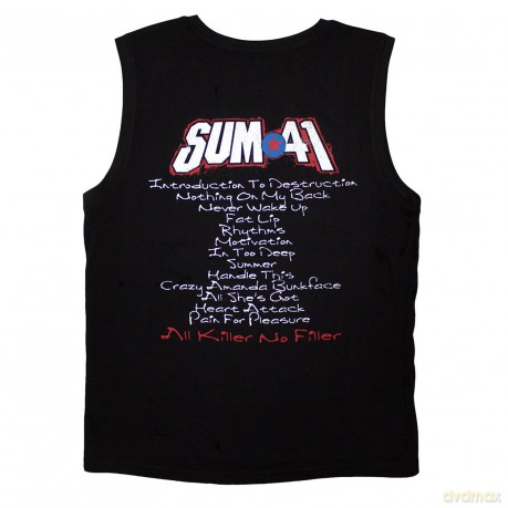Sum 41: Unisex Tank T-Shirt: All Killer No Filler Tracklist (Black) (Back Print) (X-Large)