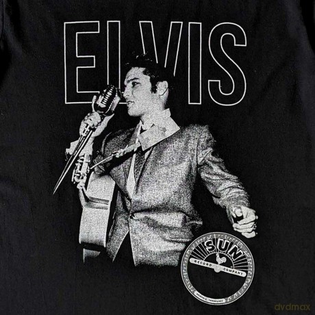 Sun Records: Unisex T-Shirt: Elvis Live Portrait (Black) (Large)