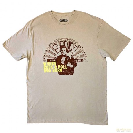 Sun Records: Unisex T-Shirt: Elvis Where R&R Was Born (Sand) (XX-Large)