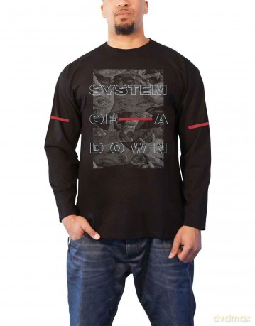 System Of A Down: Unisex Long Sleeve T-Shirt: Eye Collage (Black) (Large)