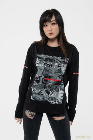 System Of A Down: Unisex Long Sleeve T-Shirt: Eye Collage (Black) (Small)