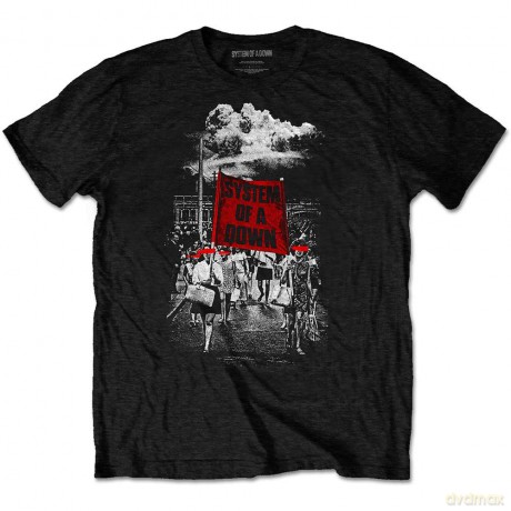 System Of A Down: Unisex T-Shirt: Banner Marches (Black) (X-Large)